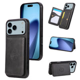Business Magnetic Luxury Cards Solt Wallet Leather Phone Case For iPhone 17 Pro Max 16 Plus 15 Plus 14 13 12 11 Stand Bag Cover