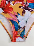 Vintage Flroal Print Swimsuit 2026 Women Padded Pleate Tummy Control One Piece Swimwear Cut Out Beach Bathing Swimming Suits