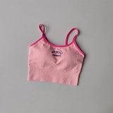 Women's sports bra, color blocked small sling , fixed cup fitness bra, running bra, acceleration, dry training, yoga.
