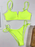 V-Bar Underwired Polka Dot Bikini 2025 Women Swimsuit Female Swimwear Two Pieces Bikini Set Ribbed High Cut Bathing Suit Swim