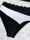 Sexy Black White Patchwork Bikini Women Ruffles One Shoulder Push Up High Waist Swimsuit Summer Bathing Suit Vacation Swimwear