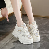 Breathable Mesh Platform Sneakers Women Spring Thick Bottom Non-Slip Casual Shoes Woman Lace-Up Chunky Sole Sports Shoes Ladies