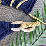 Patchwork Halter High Cut Knitted Bikini Women Swimwear Female Swimsuit Two-pieces Bikini Set Brazilian Bather Bathing Suit Swim