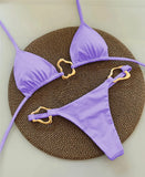 Sexy Halter Micro Bikini 2025 Women Swimsuit Solid Swimwear Thong Bikinis Set Brazilian Beach Wear Bathing Suit Biquini Female