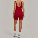 New Summer U-neck Beautiful Back Yoga Jumpsuit Women Sleeveless Tight Sports One Piece Suit Outdoor Gym Running Fitness Overalls