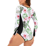 2025 New Patchwork Long Sleeve One Piece Swimsuit Women Swimwear Monokini Bathing Suit Female Bodysuit Surfing Swim Wear Beach