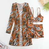New Sexy 3 Pieces Suit for Women Neck Hanging Bikini Set+Cover-up Swimwear Sunproof Tankini High Waist Shorts Swimsuit Beachwear