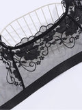 1pcs Plus Size 1XL-4XL Sexy Lace Women's Bras No Pad Breathable Sexy Lingerie 3/4 Cup Black Female Underwear Perspective Bra