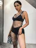 2026 New Fishnet Long Dress V-neck Mesh Sparkling Rhinestone Crystal Swimsuit Bikini Cover Up Beach Bathing Suit Women Cover Ups