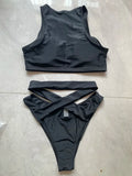 Sexy Mesh Sheer Hollow Out Bikini Female Swimsuit Women Swimwear Two-pieces Bikini Set See Through Bather Bathing Suit Swim Lady