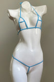 DEKA Women Exotic Mini Micro Bikini Two Piece Hollow Out Swimsuit Bathing Open Crotch Swimwear Lingerie Underwear Set Sunbath