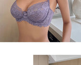 French Anime Style Lingerie Set Ultra Thin White Lace Bra Small Breasts Push Up Traceless Bralette Pure Desire Gathering Sexy BB