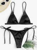 2025 Metallic Satin High Cut Brazilian Bikini Women Swimwear Female Swimsuit Two-pieces Bikini Set Bathing Suit Swim Beach Wear