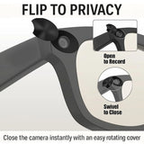 Smart Glasses LED Light Blocking Stickers Fit for Meta Sliding Reusable Adhesive Eyeglass Camera Cover Black