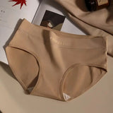 1-Pack Women Cotton Panties Mid Waist Briefs in Warm Tan Minimalist Breathable Intimates Ladies Underwear Size M-2XL
