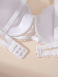 2Pcs/Set Lace Bra for Women Sexy Underwire Push-Up Bra Breathable Mesh Thin Soft Lingerie Adjustable No Lining Women's Bra