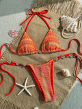Printed Halter Bikini Female Swimsuit Women Swimwear Two-pieces Bikini set High Cut Leg Strappy Bather Bathing Suit Swim V7939