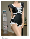 Female One-piece Swimsuit, Cute Girl, Conservative Coverage, Slimming Effect, Instagram Style New Vacation Hot Spring Swimsuit