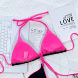 Sexy 7 Colors Halter Brazilian Bikini Female Swimsuit Women Swimwear Two-Pieces Bikini Set Bather Bathing Suit Swim Lady V3860