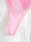 2pcs Women's Bra Set Sexy Lace Mesh Lingerie Set Ultra Thin Breathable Comfortable Lightweight Scallop Transparent Lingerie Set