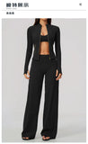 3 PCS Yoga Sets Women Long Sleeve Zipper Slim Jacket+sports Bra+high Waist Flare Pants Fitness Suits Gym Exercise Athletic Wear