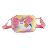 Cartoon Children'S Unicorn Plush Crossbody Bag Kindergarten Girl Cute Shoulder Bag Handbag Casual Coin Purse Birthday Gifts