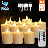 Rechargeable LED Candles Waterproof Flameless Candle with Remote Timer for Home Decor Holiday Wedding Day Tea Candle  Light