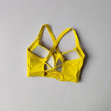 Women's Cross Strap Yoga Sports Bra Shock-Absorbing Slimming Waist Camisole Vest Integrated Fitness Bra for Yoga