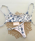 RUOTONGSEPT Women Swimsuit Knitted Bikini Set Sexy Blue White Print Split Swimsuit Bikini Brazilian Triangle Swimwear