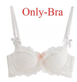 Aesthetic French Lace Minimizer Bra - Thin Strap Bralette Reduces Full Bust, Elegant Lift & Seamless Design MOYISU Sexy Panty BB