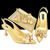 doershow  Italian niceShoes With Matching Bags Set Italy African Women's Party Shoes and Bag Sets peach Color Women sh  HQS1-25