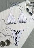 zebra striped micro bikinis sets two pieces halter patchwork swimsuit Brazilian summer bathing suit swimwear swimming suit