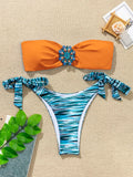 Rhinestone Flower Accessories Swimsuit Women 2026 2-piece Mini Bikini Sexy Strapless Backless Bathing Suit Summer Beach Swimwear