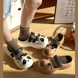 2025 New Cute Cartoon Slippers For Women Fashion Clogs Anti-slip Summer Shoes Girls Street Sandals 2 Way Wear Beach Slides