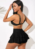 2026 Sexy Ruffled Swimsuit Women Push Up Cross Bikini Women Maple Print Gradient Beach Skirt Bathing Suit Skirt Swimwear Tankini