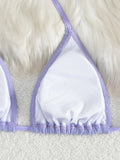 Shiny Sparkling Halter Strappy Bikini 2025 High Cut Bikinis Female Swimsuit Women Swimwear Two-pieces Bikini Set Bathing Suit