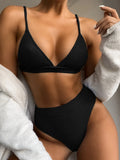 5 Colors Sexy Bikini Women Solid High Waist Swimwear Swimsuit Bikinis Set Ribbed Bathing Suit Female Maillot De Bain Femme 2026