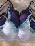 5PCS Fashionable Sexy lingerie set Floral Lace cup surface Design Thin sexy bras Comfortable Unpadded Women's underwear set