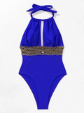 2026 Halter Swimsuit Metal Chain Solid Swimwear Women Bathing Suit Female Padded Monokini Swimming Summer Beachwear Bodysuit