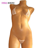 DEKA Micro Bikini Set for Women Neon Halter Swimwear Tansparent Strap Push Up Brazilian Latex Bikinis Sunmmer Sexy
