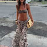Sexy Women Bikini Printed Swimwear 3Pc Deep V Swimsuit Long Skirt Push Up Biquini Female Fashion Bathing Suit Slimming Beachwear