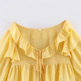 Women's Fashion Casual Ruffle Off-Shoulder Top IMH1
