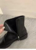 Designer Vintage Women Ankle Boots Fashion Square Toe Shoes Spring Autumn Flats Ladies Short Booties 2025
