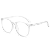 Transparent Large Frame Computer Glasses Women Round Anti Blue Light Optical Spectacle Flat Lens Eye Protection Plain Glasses
