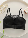 New black full cup lace shoulder strap detachable bra Pull up bra strapless bra wrap up braissere sexy Lingerie J2805