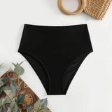 2026 Summer New Women Bikini Swimming Trunks,Solid Color Black Sexy High Waist High Elasticity Bottoms,Beach Swimwear Briefs