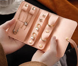 Portable Jewelry Case Roll Bag Foldable Travel Organizer Bags Earrings Rings Necklaces Brooches Storage Bag For Women Girls