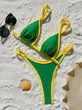 Sexy Patchwork Mini Bikinis Sets Two Pieces Swimsuit Thong Bathing Suit Swimwear Biquini Conjunto De Bikini Tankini Beachwear