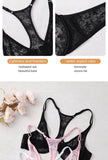 Womens Front Button Lace Bra Underwire Underwear Elegant Embroidery Trendy Breathable Casual Plus Size Lingeire A B C D E F Cup