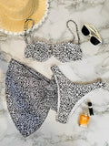 3 Pieces Leopard Push Up Bikini 2026 Women & Skirt V-Wire Swimsuit Sexy Swimwear Female Bathers Bathing Swimming Swim Suit